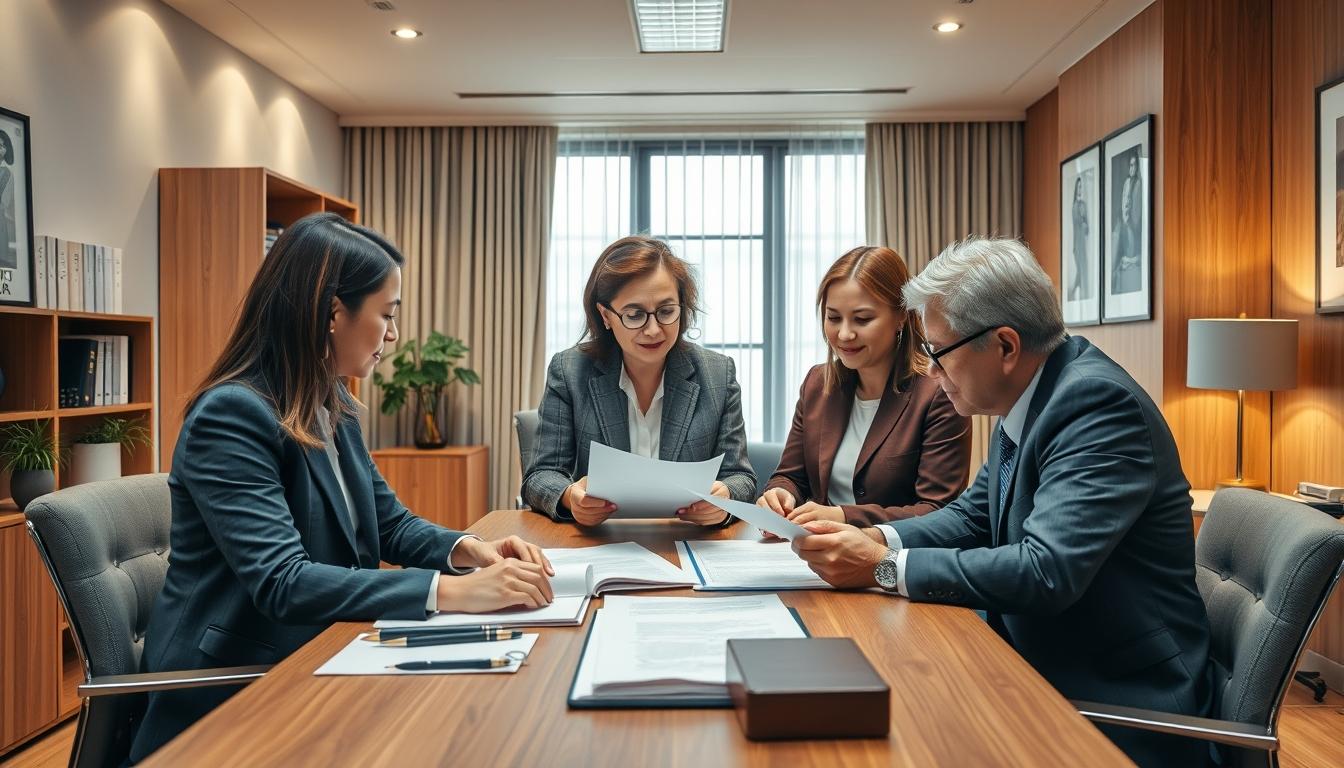 Senior legal team and family support